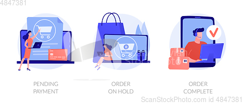 Image of Onine shopping details vector concept metaphors