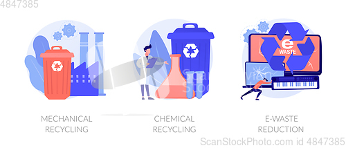 Image of Waste material reuse vector concept metaphors.