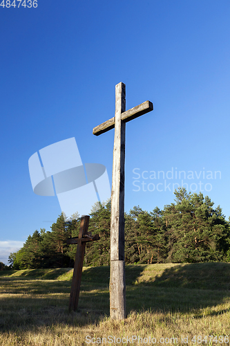 Image of wooden crosses, religion
