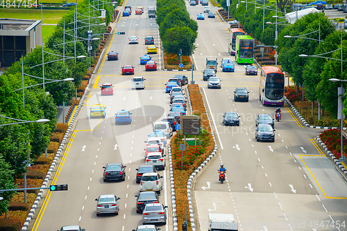 Image of Cars traffic road Singapore aerial