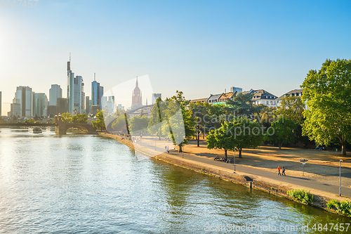 Image of Sunshine over Main river, Frankfurt