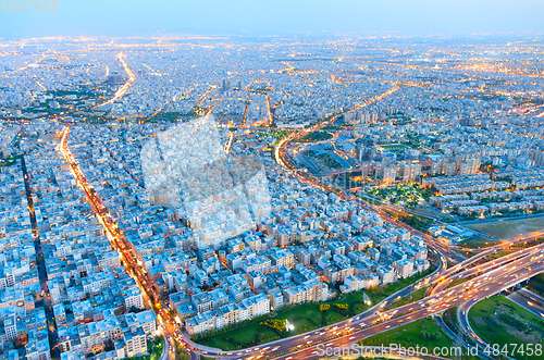 Image of Skyline of Tehran. Aerial view