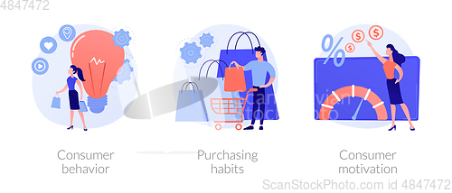 Image of Purchase decision process vector concept metaphors.