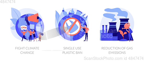 Image of Global warming problems solutions vector concept metaphors