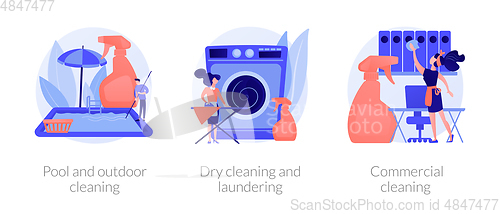 Image of Cleaning services vector concept metaphors.