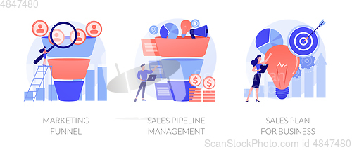 Image of Sales conversions vector concept metaphors.