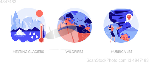 Image of Global warming consequences vector concept metaphor.