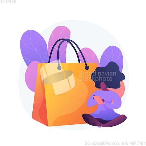 Image of Shopping addiction vector concept metaphor