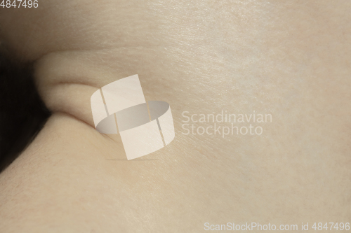 Image of Texture of human skin. Close up of well-kept caucasian human body