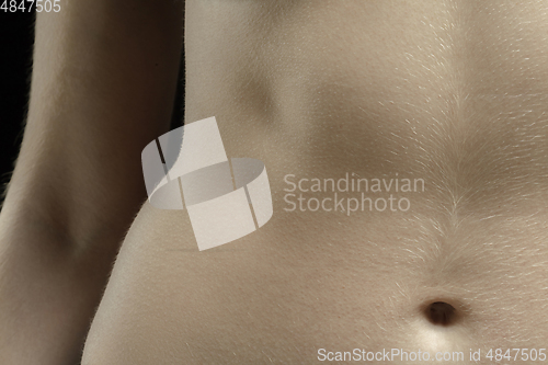 Image of Texture of human skin. Close up of well-kept caucasian human body