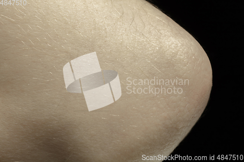 Image of Texture of human skin. Close up of well-kept caucasian human body