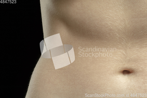 Image of Texture of human skin. Close up of well-kept caucasian human body