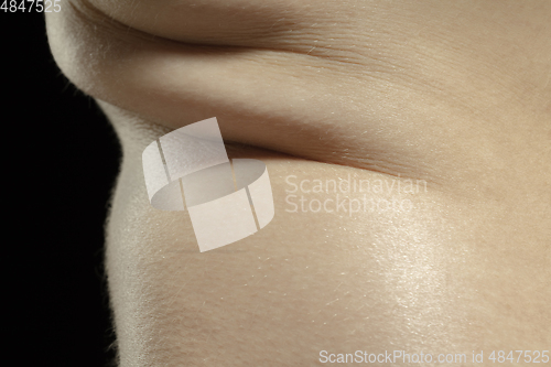 Image of Texture of human skin. Close up of well-kept caucasian human body