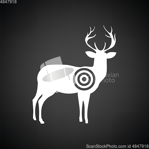 Image of Deer silhouette with target  icon