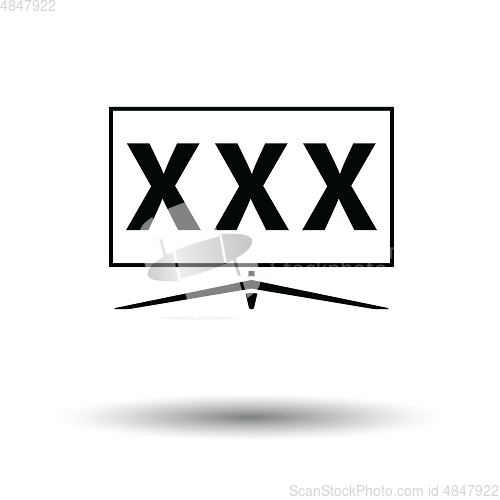 Image of TV screen with adult content icon