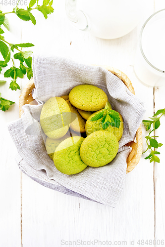 Image of Cookies mint in basket on light board top