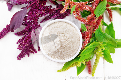 Image of Flour amaranth in bowl on board top