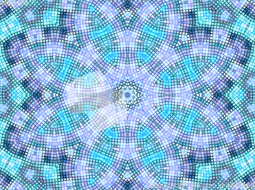 Image of Bright background with concentric mosaic pattern