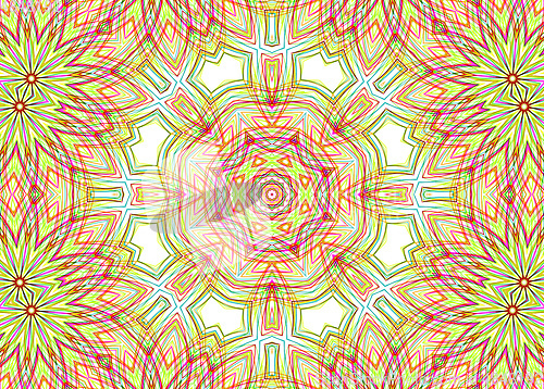 Image of Abstract pattern from bright colorful lines on white