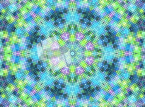 Image of Bright background with concentric mosaic pattern