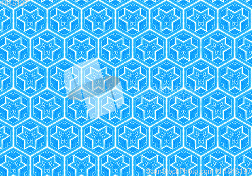 Image of Abstract bright blue repeating pattern