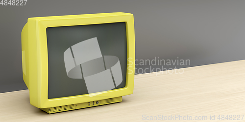 Image of Yellow CRT tv