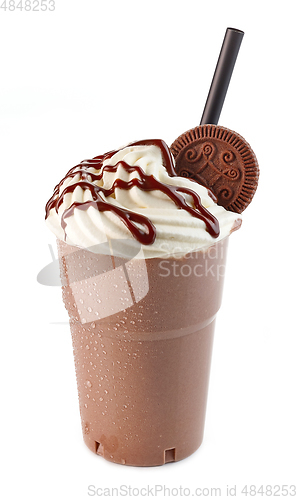 Image of glass of chocolate milkshake