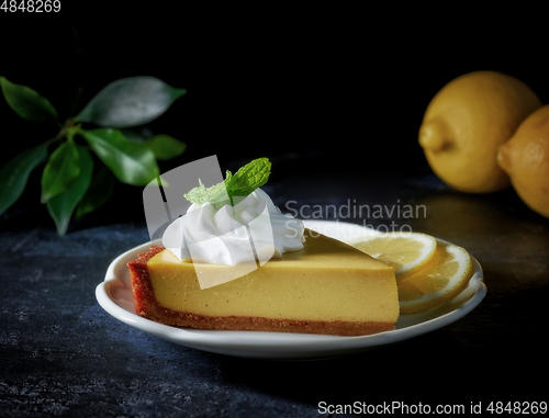 Image of lemon tart slice