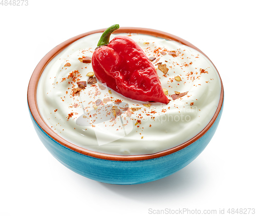 Image of bowl of hot dip yogurt sauce