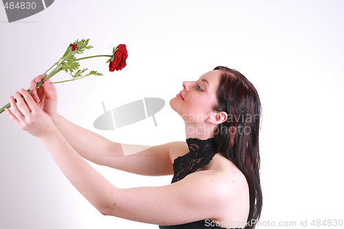 Image of Woman with rose