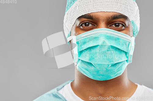 Image of indian male doctor or surgeon in protective wear