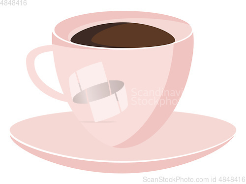 Image of Hot beverage in cup plate vector or color illustration