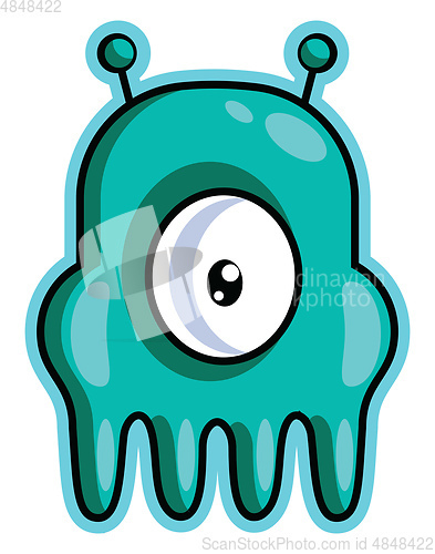 Image of One eyed gaming monster  illustration vector on white background