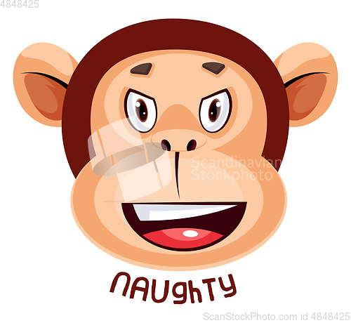 Image of Monkey is feeling naughty, illustration, vector on white backgro