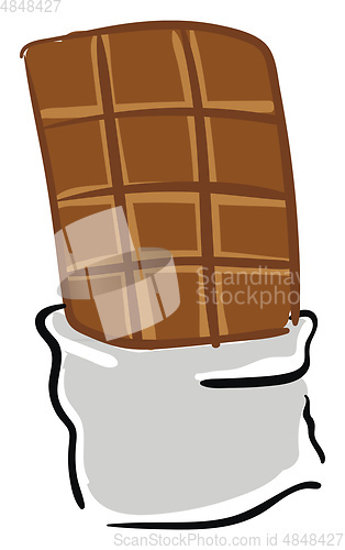 Image of Bar chocolate vector or color illustration