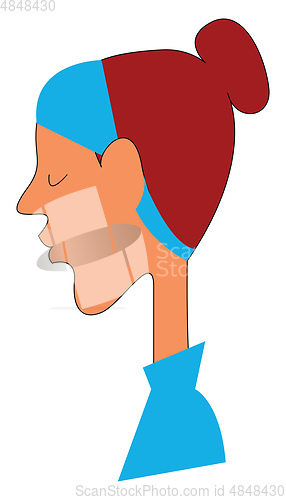 Image of Girl with a hat on profileillustration vector on white backgroun