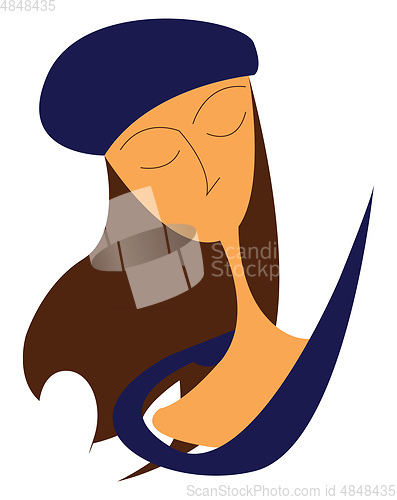 Image of woman with straight hair vector or color illustration