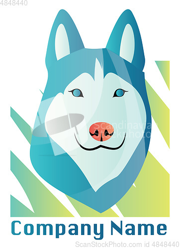 Image of Husky dog vector logo design on a white background