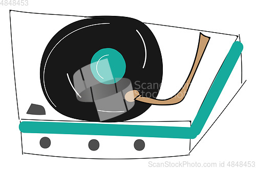 Image of Vintage record player vector illustration on white background