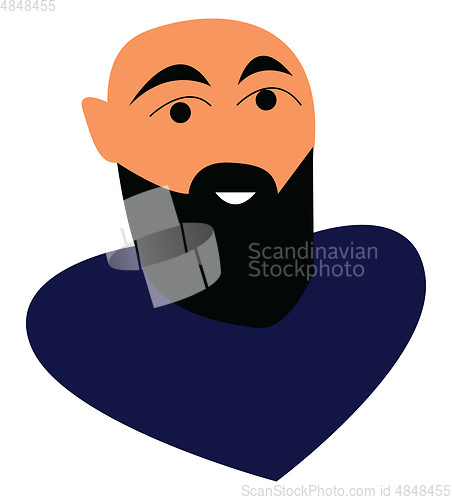 Image of A man with black beard vector or color illustration