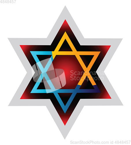 Image of Judaism symol colorful vector illustration on a white background