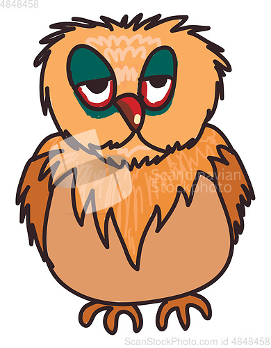 Image of A sleep deprived owl vector or color illustration