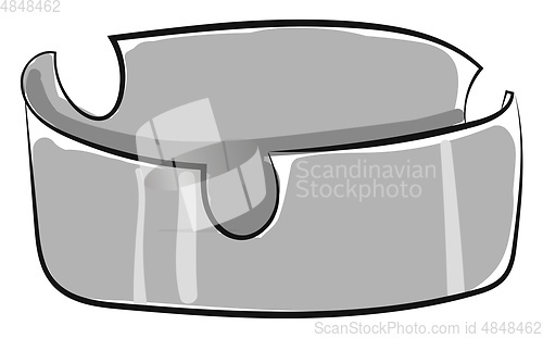 Image of A grey colored ashtray vector or color illustration