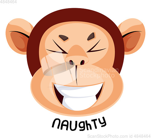 Image of Monkey is feeling naughty, illustration, vector on white backgro