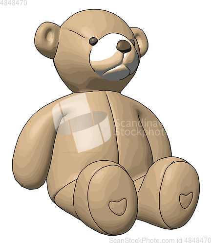 Image of Beige teddy bear vector illustration on white background