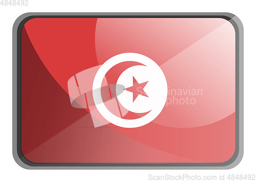 Image of Vector illustration of Tunisia flag on white background.