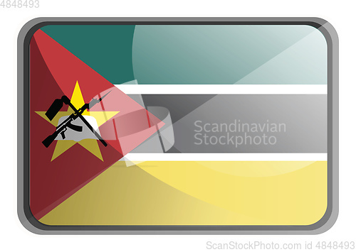 Image of Vector illustration of Mozambique flag on white background.