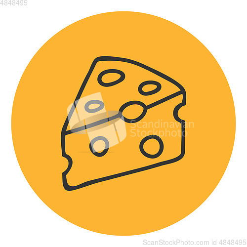 Image of Portrait of a triangular cheese over brown background vector or 