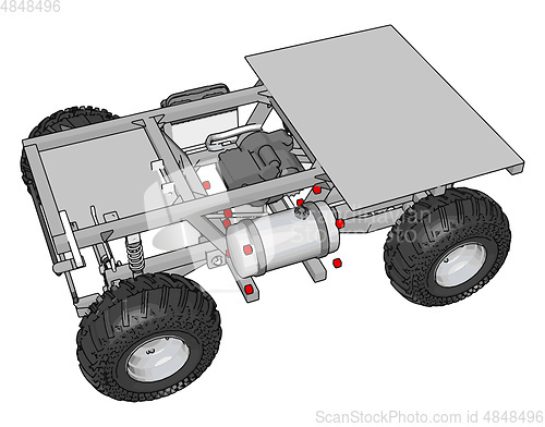 Image of Simple grey construction transport vehicle with platform vector 
