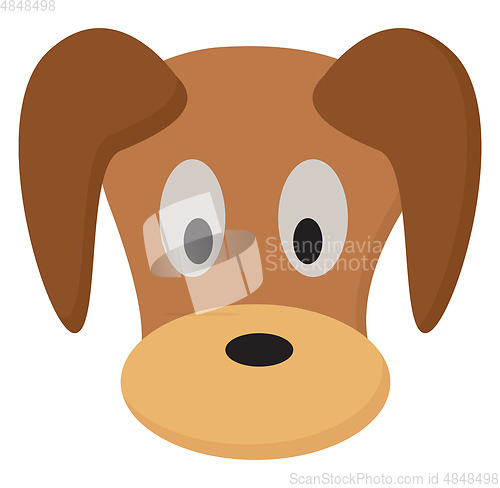 Image of Clipart of the face of a cute puppy vector or color illustration